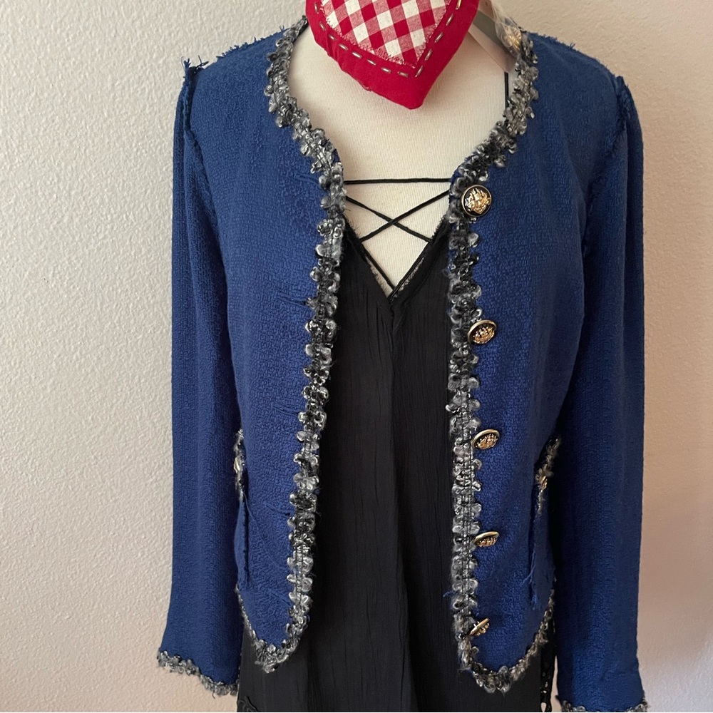 Dark blue classic look jacket slim fit, New With Tag